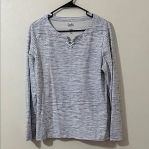 Croft & Barrow Light Gray Long Sleeve Top